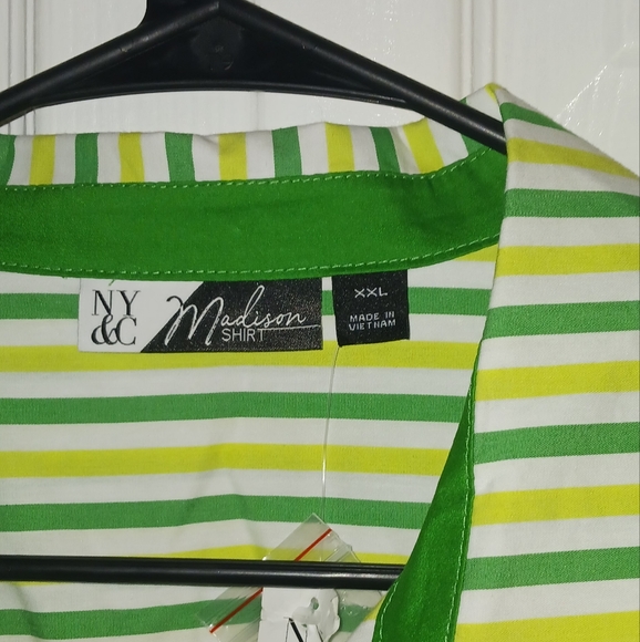 NY&C NWT Madison Green/Yellow/White Shirt XXL - Picture 5 of 14